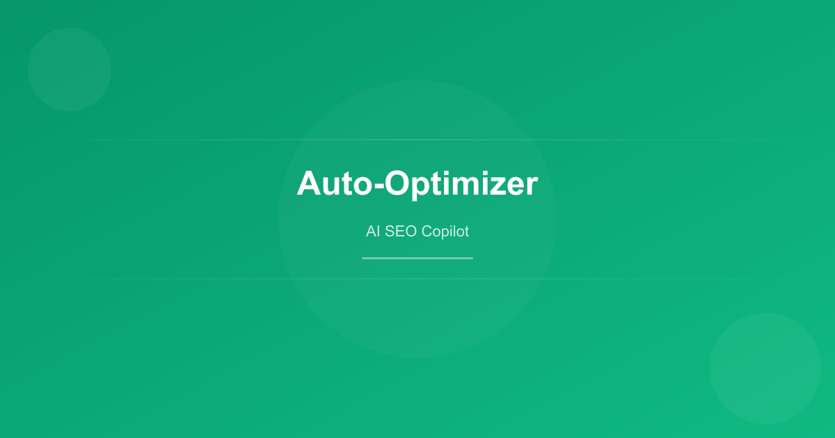 Auto-Optimizer: One-Click AI SEO Fixes That Work - AI SEO Copilot blog post cover