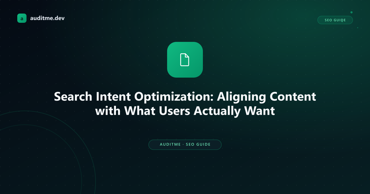 Search intent optimization framework matching content format to navigational informational and commercial queries